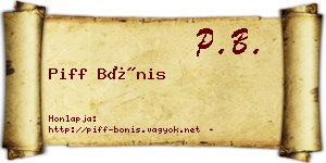 Piff Bónis névjegykártya
